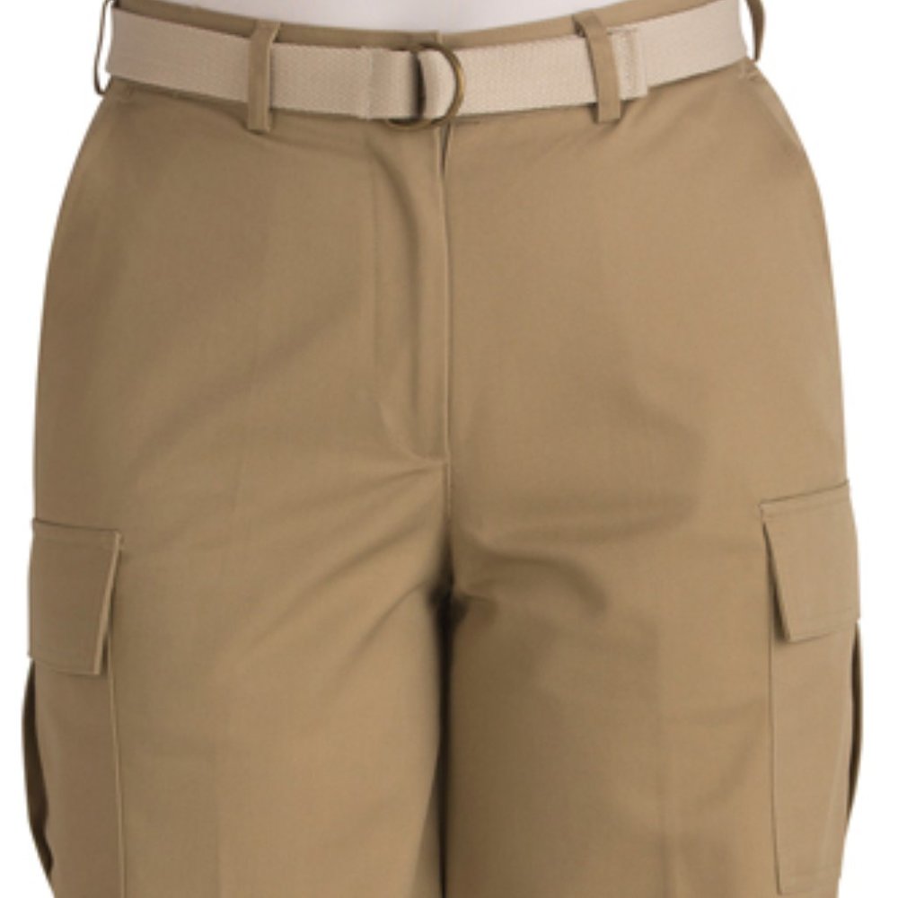 Edwards Tan Ladies Flat Front Chino Cargo Shorts Size 2